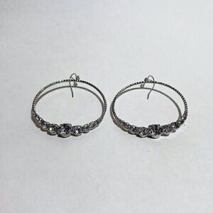 Rhinestone Hoop Dangle Earrings